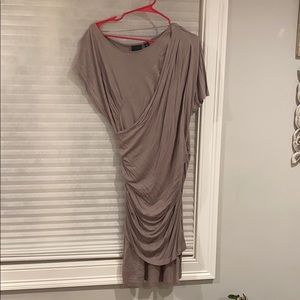 Slate/clay colored asymmetric dress sz M